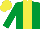 Silk - EMERALD GREEN, YELLOW stripe, YELLOW cap