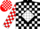 Silk - Black, red 'EV' in white diamond, red and white blocks o