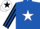 Silk - Royal Blue, White star, Black and Royal Blue striped sleeves, White cap, Black star
