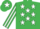 Silk - Emerald Green, White stars, striped sleeves and star on cap