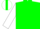 Silk - Green, White Circled 'H', Green Diamond Stripe on White Sle
