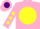 Silk - Pink, Purple Horse on Yellow disc, Purple & Yellow Diamonds on Sleev