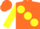 Silk - Orange, Lemon Yellow large spots, Yellow Sleeves, Orange disc, Orange Cap