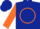 Silk - Dark Blue, Orange Circle and 'SS', Orange Sleeves, Blue Ca