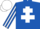 Silk - Royal Blue, White Cross of Lorraine, striped sleeves, White cap