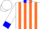 Silk - White, Neon Orange Stripes, Blue Collar and Cuffs
