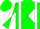 Silk - Green, White Braces and 'DCT', Green and White Diagonal Quartered