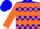 Silk - BLUE, Orange Blocks and Hoops on Sleeves