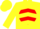Silk - YELLOW, Yellow 'M' on Red disc, Yellow Chevrons on Red