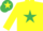 Silk - YELLOW, emerald green star, emerald green cap, yellow star