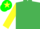 Silk - EMERALD GREEN,yellow sleeves,green cap,yellow star