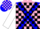 Silk - Pink, Blue cross belts, Black Blocks on White Sleeves