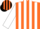 Silk - Orange, Black 'S', Black and  White Stripes on Sleeves