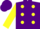 Silk - Purple, yellow spots, purple 'IHB' on yellow sleeves, purple cap