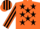 Silk - Orange, Black stars, striped sleeves and cap