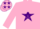 Silk - Hot Pink, Hot Pink 'JG' on Purple Star, Hot Pink Stars on Pur