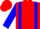 Silk - Red, Blue Braces, Blue Bars on Sleeves, Red Cap