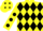 Silk - Yellow and Black diamonds, spots on sleeves and diamonds on cap