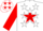 Silk - White, White D on Red Star, White Stars on Red sleeves