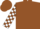 Silk - Brown, White Horseshoe and Whip Emblem, White Blocks Sleeves