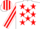 Silk - WHITE, red stars, striped sleeves & cap