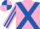Silk - Pink, Royal Blue cross belts, striped sleeves, quartered cap