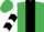 Silk - Emerald Green, Black Panel, White Sleeves, Black Chevrons, Green and