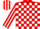 Silk - Red and White Blocks, Red Sleeves, White Stripes, Red