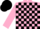 Silk - Pink, black blocks, black cap