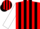 Silk - RED AND BLACK QUARTERS, Black Stripes on White Sleeves