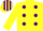 Silk - YELLOW, purple spots, striped cap