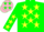 Silk - GREEN, Pink and Yellow Stars