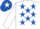 Silk - WHITE, royal blue stars, royal blue cap, white star
