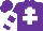 Silk - Purple, White Cross of Lorraine, White Hoops on Sleeves, Purple Cap