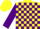 Silk - Yellow, purple blocks, purple bars on sleeves, yellow cap