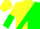 Silk - Yellow, Green Sash, Yellow and Green Vertical Halved Sleeve