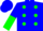 Silk - Blue, Green spots, Blue and Green Halved Sl