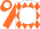 Silk - White, Orange Diamonds, Orange 'RR' on White disc, Orange 'RR' on Sleeves, White