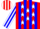 Silk - Red and Blue, Red 'K' on White Stars, Red, White and Blue Stripes o
