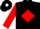 Silk - Black, Red Diamond Frame, White 'P', Red Diamond Seam on Sleeves, Red