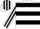 Silk - WHITE & BLACK HOOPS, striped sleeves & cap