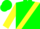 Silk - GREEN, yellow sash, yellow sleeves, green