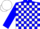 Silk - Blue and white blocks, white cap