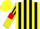 Silk - Yellow, 3 Black stripes, yellow armlets on red sleeves, black stripes on yellow cap