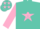 Silk - Turquoise, Hot Pink Star on Back, Turquoise Stars on Hot Pink sleeves