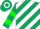 Silk - Dark Green and White Diagonal Stripes, White Sleeves, Green Hoop and Cuf
