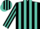 Silk - Black & Turquoise Stripes