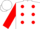 Silk - WHITE, Red spots and Cuffs on sleeves