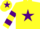 Silk - Yellow, Purple star, hooped sleeves, Yellow cap, Purple star