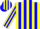 Silk - Yellow, blue circles, blue stripes on sleeve